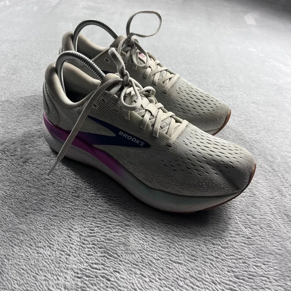 Brooks Ghost 16 Womens Running Shoes Grey Purple‎ 1204071B175 Size 9.5 Medium B